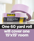 Purple Delicate Surface Painter's Tape 1.41 Inch By 60 Yards Four Pack indoor multi surface masking tape roll displayed.