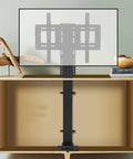 Beefy Electric TV Lift Stand With Smooth Remote Operation And Auto Memory Positions For Large Screens 26 To 65 Inches mounted on furniture.