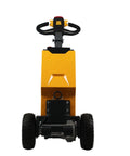 Apollo Full Electric Tugger Walkie Tractor front view showcasing heavy-duty design and pneumatic tires for effortless hauling.