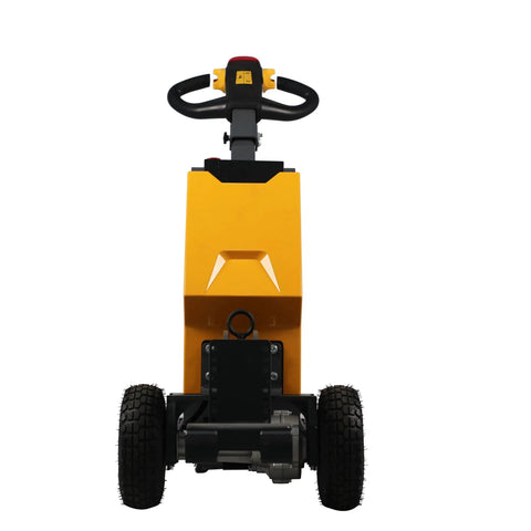 Heavy Duty Electric Tugger With 2200 Lbs Capacity For Warehouse Work, front view showing the sturdy build and handle.