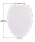 Elongated Toilet Seat With Slow Close Lids Easy To Install And Clean Durable White Plastic Replacement For Standard Toilets