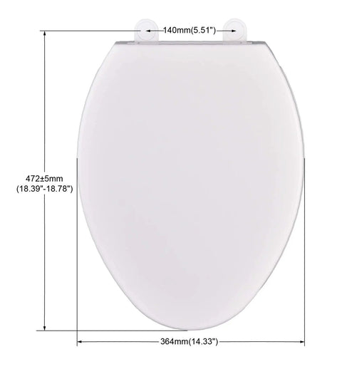 Elongated Toilet Seat With Slow Close Lids Easy To Install And Clean Durable White Plastic Replacement For Standard Toilets