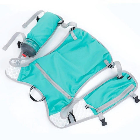 Run Ready Hydration Vest Lightweight Running Backpack With Adjustable Water Bag And Multiple Pockets Waterproof Gear for Running And Hiking Blue