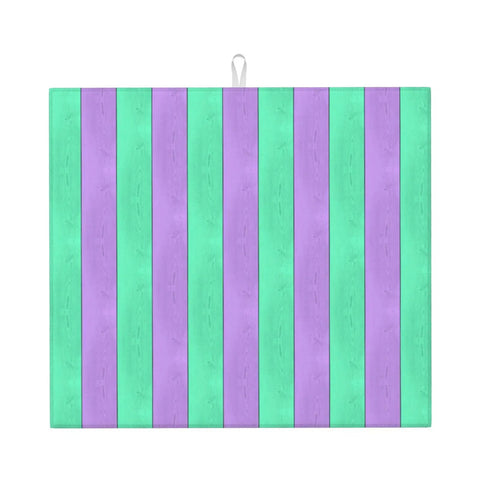 Purple Green Wood Grain Print Microfiber Dish Drying Mat For Kitchen Counter Super Absorbent And Machine Washable Dish Drying Pad Rack Mat 16 By 18 Inches Quick Dry Kitchen Counter Essential