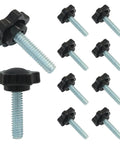 10 Pack 1/4-20 Inch Thread Knob Screws With Plastic Star Nut Set For Jig Clamping And Handy Tightening, Replacement Umbrella Base