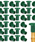Premium Garden Cane Caps For Bamboo Sticks That Totally Block Sharp Ends And Keep Hands Safe Plus Eyes Protected From Accidents When Working In The Yard. Green PVC cap set for 8-12mm bamboo sticks
