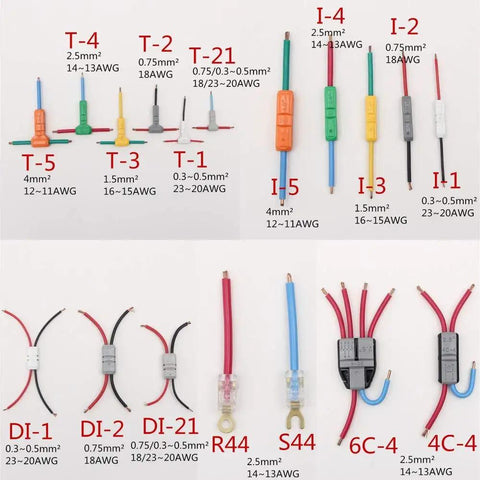 I-5 100Pcs Butt Joint Electrical Wire Connectors Kit With Terminals Crimp Lock Quick Splice 12-11 AWG 4mm2 Heavy Duty DIY Tool Set
