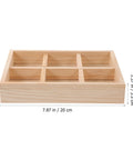 Dope Pine Wood Jewelry Tray With Six Grid Dividers Multi Compartment Ring And Earring Catch All Decorative Desktop Organizer Storage For Dorms And Living Rooms Absolute Go To For Makeup Accessories Daily Setup, 20 cm size.
