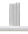 4 Pack 20 Inch By 2.5 Inch Spun Sediment Water Filter Cartridges 5 Micron Replacement, shown in white cylindrical form