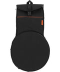 12 Inch Practice Snare Drum Bag Built Like A Tank With No Sweat Waterproof Oxford Cloth Easy Carry Adjustable Strap For Live Gig Gear Heavy Duty Portable Percussion Drums And Snare Sticks Pocket Tote Bag, black carrying case with zipper and flap.