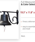 Rustic Cast Iron Doorbell For Homes Large Outdoor Door Bell For Entry Kitchen And Dinner Bell Black No Battery Chime