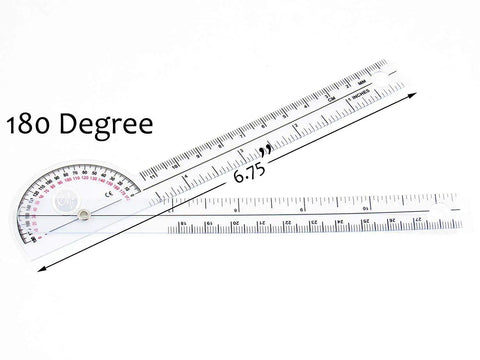Original 6 Piece Goniometer Set Plus Measuring Tape 7 Piece Comprehensive Angles Kit For Physical Therapy And Rehab EGM431 Includes Multiple Size Goniometers 180-degree plastic goniometer with measuring ruler