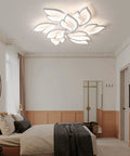 Dope Modern LED Ceiling Light Dimmable Flower Shape Flush Mount 9 Head Acrylic Petals Chandelier Lighting in bedroom
