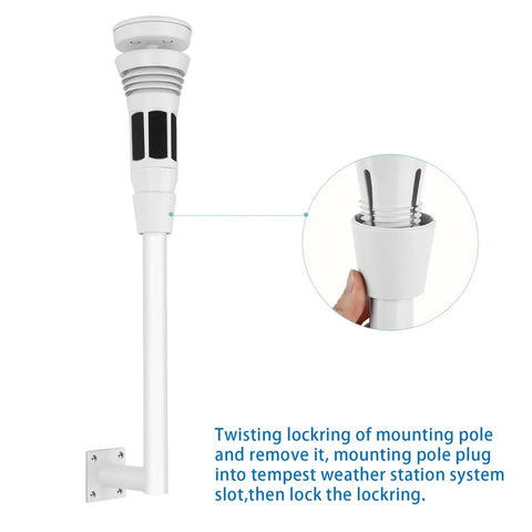 Outdoor Weather Station Mount for Tempest, Weatherproof Aluminum Alloy With 1/4-20 Threaded Screw Mount, No Fuss Drill Hole Installation, 1 Pack White