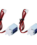 Two Pack Micro Mini Dc 5V To 6V Solenoid Valve Normally Closed 2 Way Air And Water Valve shown with wiring and connectors