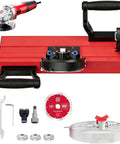 Portable Electric Tile Chamfering Machine With Adjustable Cutting Attachment And Dual Water Spouts for beveling ceramic, marble, wood.