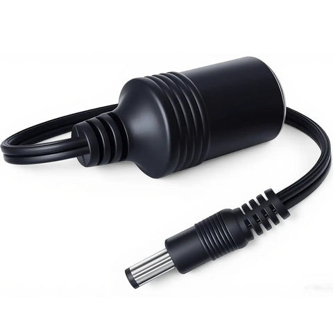Close-up of Cigarette Lighter Power Supply Cable 2 Pack Male Cigarette Lighter Socket To DC 5.5mm 2.1mm Plug Jack Adapter For Car Charger