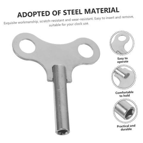 Rugged Pro Grade Steel Clock Winding Key For Wall And Alarm Clocks, Handy Repair Tool Built To Last, precision steel close-up