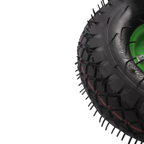 Close-up of rubber wheel from 10 Inch Pneumatic Casters Set Of 4 Heavy Duty Rubber Wheels With 2 Swivel And 2 Rigid For Cart.