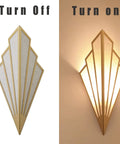 Two Pack European Style Fan Shaped LED Wall Sconces With Antique Wrought Iron Finish Art Deco G9 Wall Lamps Matte Gold
