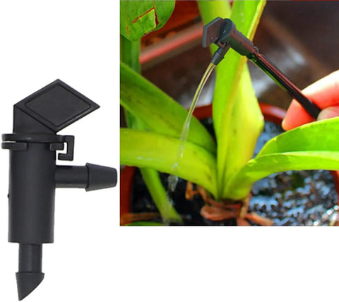 100 Pack 1 GPH Flag Drip Emitters For Garden Drip Irrigation System No Hassle 4mm To 7mm Hose Compatible Black Plastic Sprinkler Drippers