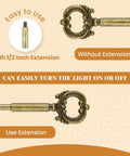 Set Of Four Heavy Duty Brass Finish Lamp Turn Knobs For Retro Lighting Fixtures Featuring Smooth Twist On Off Switches Crafted From Solid Zinc Alloy Hardware That Adds A Pretty Darn Cool Vintage Vibe To Your Home Setup with 1/2 inch extension shown.