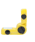 Hella Strong Mini Adjustable Welding Magnet With Slick On Off Rotating Base And 150 Lb Hold Power For Multi Angle Metal Fabrication showing yellow pivot arm design.