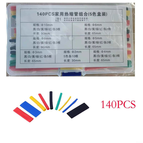 Ultra Stretchable Evenoonest Heat Shrink Tubing Kit With Flame Retardant Wire Cable Sleeves For Tough Electrical Repairs And High Expansion Ratio Assortment Of 780 Pcs To Fix Damaged Cables Fast Without Removing Connectors, 140pcs kit