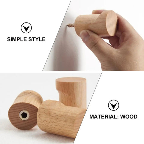 No Fuss Solid Wood Wall Hooks Holds Bags Hats And Coats Game Changer In Home Organization Multi Purpose Coat Rack And Towel Holder assembled wood hooks with screw for easy installation