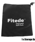 4 Pack Red Polyurethane Jack Pad Support Points For Porsche 911 924S 944 in a black storage bag by Fitede.