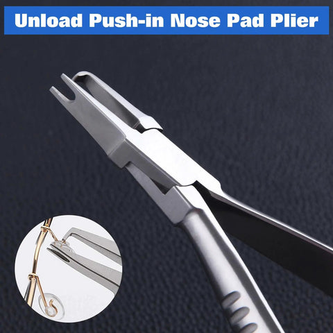 Top Tier Optical Repair Kit Featuring Hella Durable Stainless Steel Nose Pliers Plus A Nifty Mini Eyeglass Screwdriver delivering precision adjustments with nose pad pliers.
