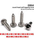 Micro 304 Stainless Steel Cross Drive Pan Head Self Tapping Screws Assorted M1 To M6 Set displayed on white background.