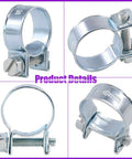92 Piece Zinc Plated Mini Fuel Injection Line Style Hose Clamp Set 10 Sizes Perfect For Auto Farm Plant And Construction Jobs Pro Grade Heavy Duty Rust Resistant Clips For A Tight Fit showing various clamp angles