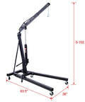 Heavy Duty Folding Engine Hoist Cherry Picker Crane Lifts Four Thousand Pounds With Six Swivel Casters built like a tank with adjustable height.