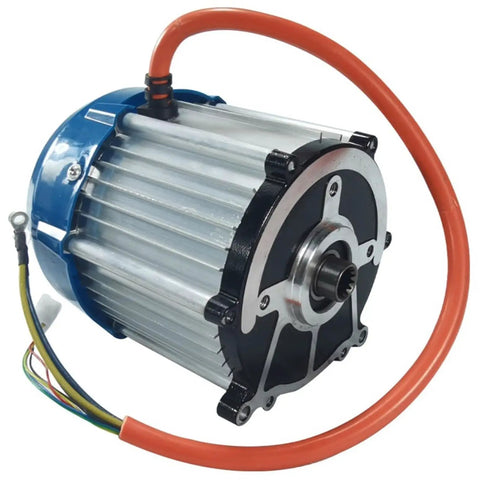 Beefy 800W To 1500W Brushless DC Tricycle Differential Motor For 48V To 60V E Trikes And Karts, silver aluminum shell with wiring
