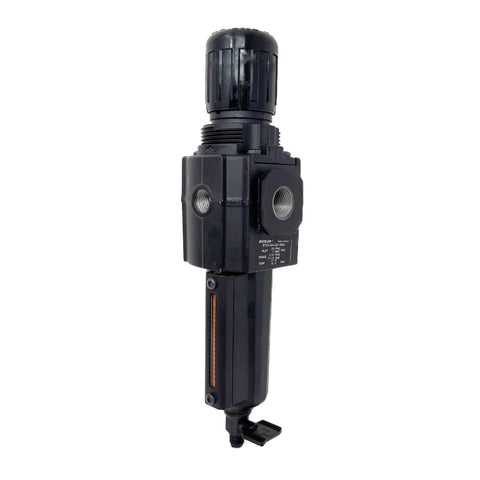 Badass Three Eighth Npt Combo Filter Regulator Featuring Heavy Duty Metal Bowl Dial Gauge And Fast Manual Twist Drain For Plug And Play Air Filtration And Zero Fuss Pneumatic Operation