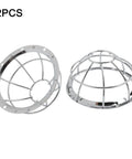 Rock Solid Iron Smoke Detector Guard With Slick Silver Mesh Anti Tamper Fire Safety Shield And Sprinkler Protection Cage Easy Install Ceiling 2 Pack Set, silver mesh covers, protective cages.
