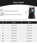 Size chart for Premium Lightweight Men Workout Tank Top Featuring Dope Dragon Print Artwork, displaying measurements for different sizes.