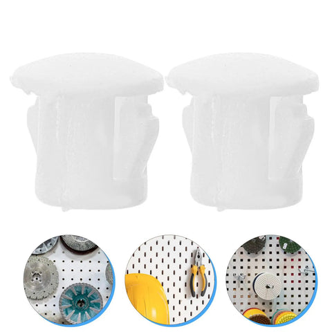 White Plastic Hole Plugs 100 Pack Screw Hole Cover Caps For Cabinets And Furniture Quick No Fuss Install with tools background