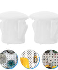 White Plastic Screw End Caps And Hole Plugs 100 Pack For Homes, Offices And Commercial Spaces No Fuss Fit, Durable Caps pair close-up