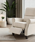 Ultra Wide Recliner Chair For Living Room With Smooth Push Back Recline, beige, mid century style, in a modern living room.