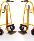 Heavy Duty Manual Furniture Mover Tool Set And Rugged Moving Dollies with 1300 Lb load capacity, yellow frame and durable wheels.
