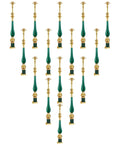 Top Shelf Aluminum Baluster Spindles With 270 Degree Tilt Bracket For Adjustable Stair Railing Decks And Patios Heavy Duty Guard Posts Quick Floor Mount 15 Pack 37 Inch Tall set arranged in a decorative pattern.