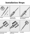 Heavy-Duty 6 Inch Concrete Hole Saw Kit With Tungsten Steel Wall Cutter Drill Bit Set installation steps illustration