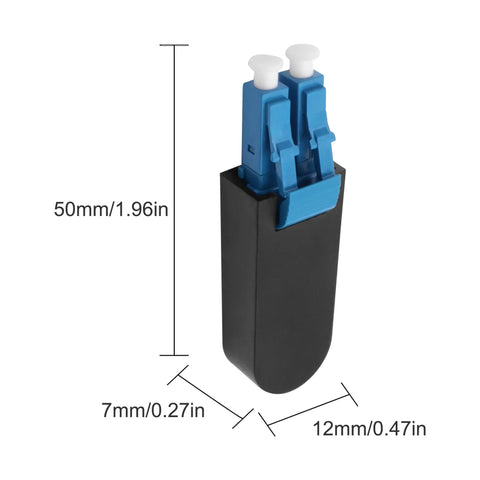 Duplex LC UPC Fiber Tester Loopback Plug For 9 By 125 Micron Singlemode Fiber Optic Cables Signal Test Adapter, blue housing