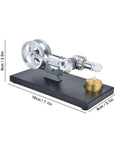 Hands On Stirling Engine Model Kit With Aluminum Alloy Construction External Combustion Engine For Realistic Physics Experiments A Kid Friendly STEM Educational Toy For Classroom Projects And Home Learning, 18cm base