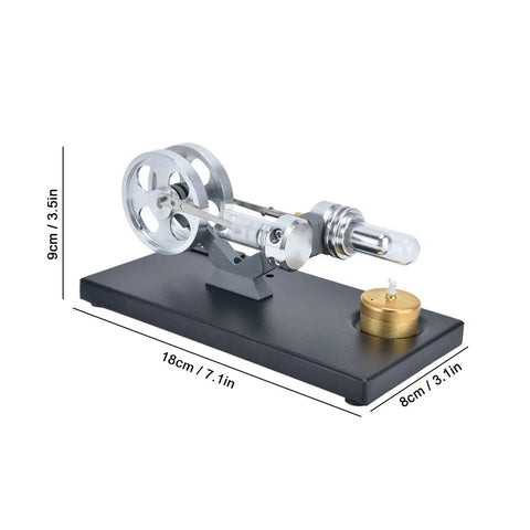 Hands On Stirling Engine Model Kit With Aluminum Alloy Construction External Combustion Engine For Realistic Physics Experiments A Kid Friendly STEM Educational Toy For Classroom Projects And Home Learning, 18cm base
