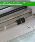4 Pack Rubber Roller Replacements And Retaining Clip Rings For Cricut Maker Keep Rollers From Moving Easy Install Durable Rubber Rollers And Clip Rings For Smooth Crafting on machine rod