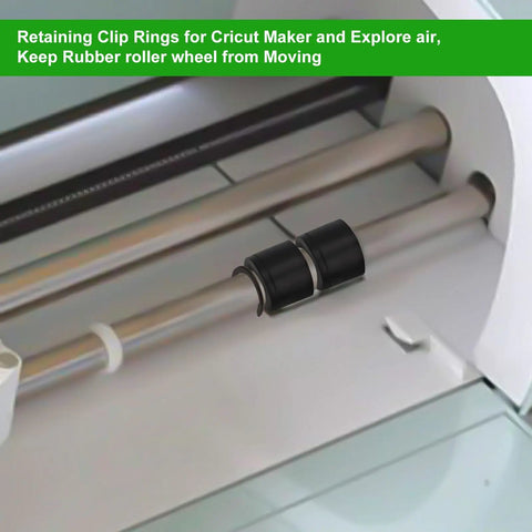 4 Pack Rubber Roller Replacements And Retaining Clip Rings For Cricut Maker Keep Rollers From Moving Easy Install Durable Rubber Rollers And Clip Rings For Smooth Crafting on machine rod