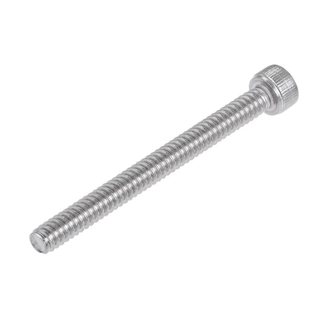 Badass Heavy Duty 10-24 X 2 Inch Hex Socket Head Cap Screws Built Tough With 304 Stainless Steel Polished Finish, single screw view.